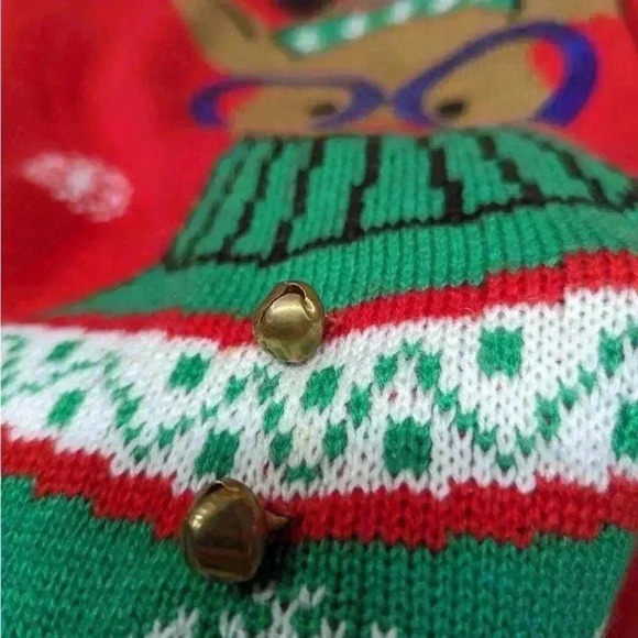 NWOT ugly Christmas sweater ! Reindeer with bells size S/M - Picture 5 of 5